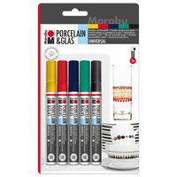 Produktbild: Marabu Porcelain & Glas Painter Universal Basic 1-2mm 5 Teile