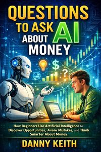 Produktbild: Questions to Ask AI About Money: How Beginners Use Artificial Intelligence to Discover Opportunities, Avoid Mistakes, and Think Smarter About Money