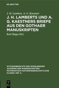 Produktbild: J. H. Lamberts und A. G. Kaestners Briefe aus den Gothaer Manuskripten