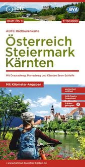 Produktbild: BVA ADFC Radtourenkarte &Ouml;sterreich Steiermark K&auml;rnten 1:150.000