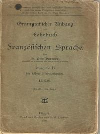 Produktbild: Grammatischer Anhang zum Lehrbuch der Franz&ouml;sischen Sprache 1898