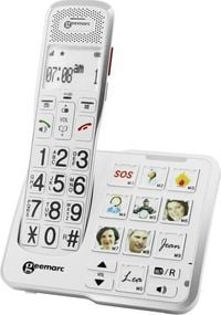 Produktbild: Geemarc AMPLIDECT 595 PHOTO Schnurloses Seniorentelefon Anrufbeantworter, Foto-Tasten Beleuchtetes Display Wei&szlig;