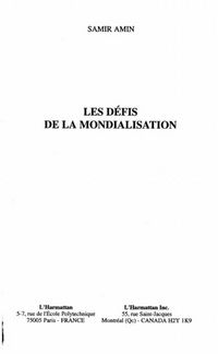 Produktbild: Defis de la mondialisation