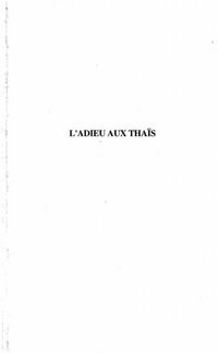 Produktbild: L'adieu aux Thais (Recit)