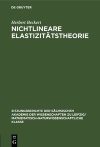 Produktbild: Nichtlineare Elastizit&auml;tstheorie