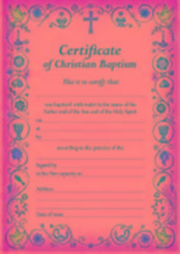 Produktbild: Certificate of Christian Baptism