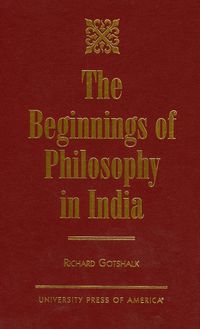 Produktbild: Gotshalk, R: Beginnings of Philosophy in India
