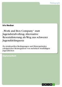 Produktbild: "Work and Box Company" statt Jugendstrafvollzug - Alternative Resozialisierung als Weg aus schwerer Jugenddelinquenz