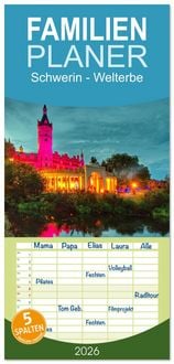 Produktbild: Familienplaner 2026 - Schwerin - Welterbe mit 5 Spalten (Wandkalender, 21 x 45 cm) CALVENDO