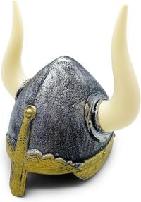 Produktbild BestSaller 1427 - Wikingerhelm für Kinder, Ritterhelm mit abnehmbaren Hörnern, Silber/Gold