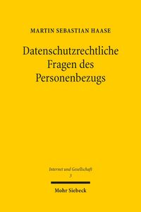 Produktbild: Datenschutzrechtliche Fragen des Personenbezugs