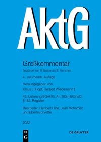 Produktbild: Aktiengesetz / EGAktG; &sect; 162; Art 103m EGInsO