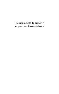 Produktbild: Responsabilite de proteger et guerres &quote;humanitaires&quote; - le ca