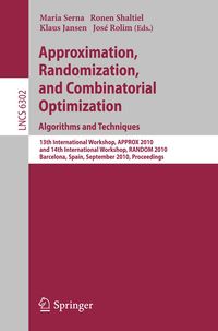 Produktbild: Approximation, Randomization, and Combinatorial Optimization. Algorithms and Techniques