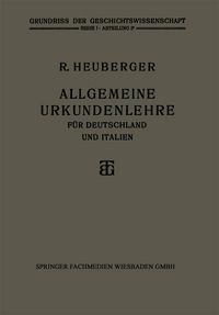 Produktbild: Allgemeine Urkundenlehre f&uuml;r Deutschland und Italien
