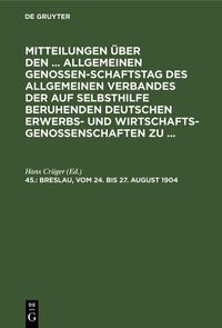 Produktbild: Breslau, vom 24. bis 27. August 1904