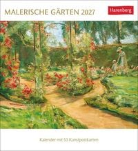 Produktbild: Malerische G&auml;rten Postkartenkalender 2027 - Kalender mit 53 Kunstpostkarten