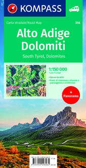 KOMPASS Autokarte Südtirol, Dolomiten/Alto Adige , Dolomiti 1:150.000