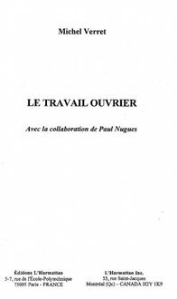Produktbild: Le Travail Ouvrier