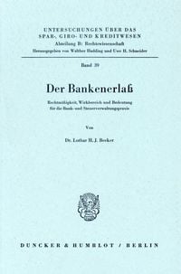 Produktbild: Der Bankenerla&szlig;.