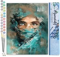 Produktbild: FiguredArt PN5816 - Malen nach Zahlen, Fesselnder Blick, Leinwand 40x50cm ohne Rahmen, Malset, Paint by Numbers