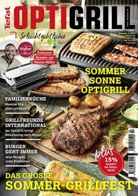 Produktbild: OptiGrill Magazin: So leicht geht lecker. Das grosse Sommer-Grillfest. Exklusive Rezepte von Nelson M&uuml;ller und Benni Hetterich "Der OptiGriller"