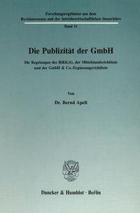 Produktbild: Die Publizit&auml;t der GmbH.