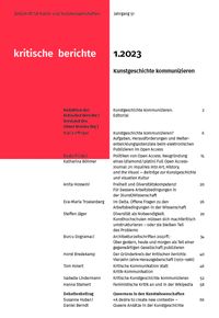 Produktbild: Kritische Berichte : Zeitschrift f&uuml;r Kunst- und Kulturwissenschaften / Jahrgang 51, Heft 1.2023
