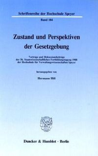 Produktbild: Zustand und Perspektiven der Gesetzgebung.