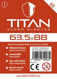 Produktbild: Shield Titan 1 - 100 Super Sleeves f&uuml;r Kartengr&ouml;&szlig;e 63,5 x 88 mm