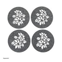Produktbild: HTI-Living Platzset 4-teilig Filz mit Blumendruck Platzset 4-teilig Filz mit Blumendruck