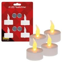 Produktbild: Idena LED Teelichter batteriebetrieben &Oslash;4x4cm 4 St&uuml;ck
