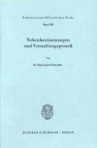 Produktbild: Nebenbestimmungen und Verwaltungsproze&szlig;.