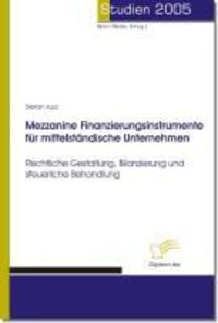 Produktbild: Mezzanine Finanzierungsinstrumente f&uuml;r mittelst&auml;ndische Unternehmen