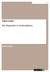 Produktbild: Die Absprache in Strafverfahren