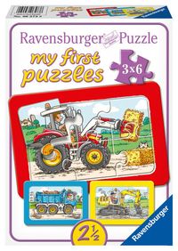 Bild vom Artikel Puzzle Ravensburger Bagger, Traktor und Kipplade 3 X 6 Teile vom Autor 