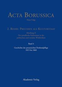 Produktbild: Geschichte der preussischen Denkmalpflege 1815 bis 1860