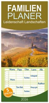 Produktbild: Familienplaner 2026 - Leidenschaft Landschaften mit 5 Spalten (Wandkalender, 21 x 45 cm) CALVENDO