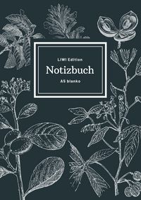 Produktbild: Notizbuch sch&ouml;n gestaltet mit Leseband - A5 Hardcover blanko - 100 Seiten 90g/m&sup2; - floral dunkelgrau - Papier