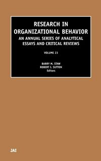 Produktbild: Research in Organizational Behavior