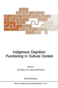 Produktbild: Indigenous Cognition: Functioning in Cultural Context