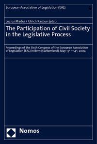 Produktbild: The Participation of Civil Society in the Legislative Process