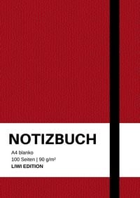 Produktbild: Notizbuch A4 blanko rot - 100 Seiten Soft Cover