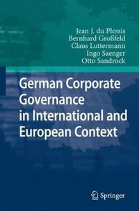 Produktbild: German Corporate Governance in International and European Context