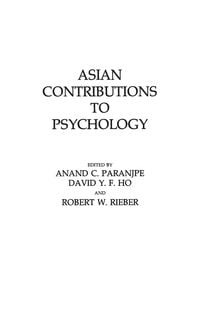 Produktbild: Asian Contributions to Psychology