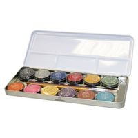 Produktbild: EULENSPIEGEL Schminkpalette 12 Perlglanz Farben Metalletui