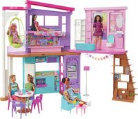 Mattel HCD50 Barbie Malibu Haus mit über 30 Teilen, Spielzeug für Kinder ab 3