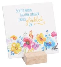 Produktbild: Porzellantafel zum Aufstellen - Augenblicke genie&szlig;en