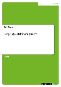 Produktbild: Skript: Qualit&auml;tsmanagement