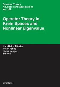 Produktbild: Operator Theory in Krein Spaces and Nonlinear Eigenvalue Problems